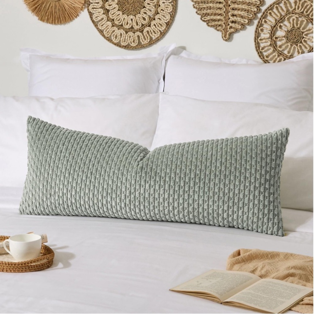 Elegant Textured Sage Green Pillow Cover